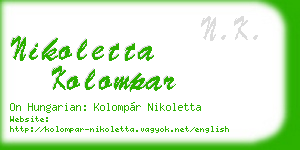 nikoletta kolompar business card